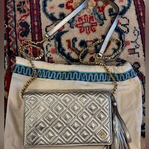 Tory Burch Gold Fleming Quilted Crossbody Bag